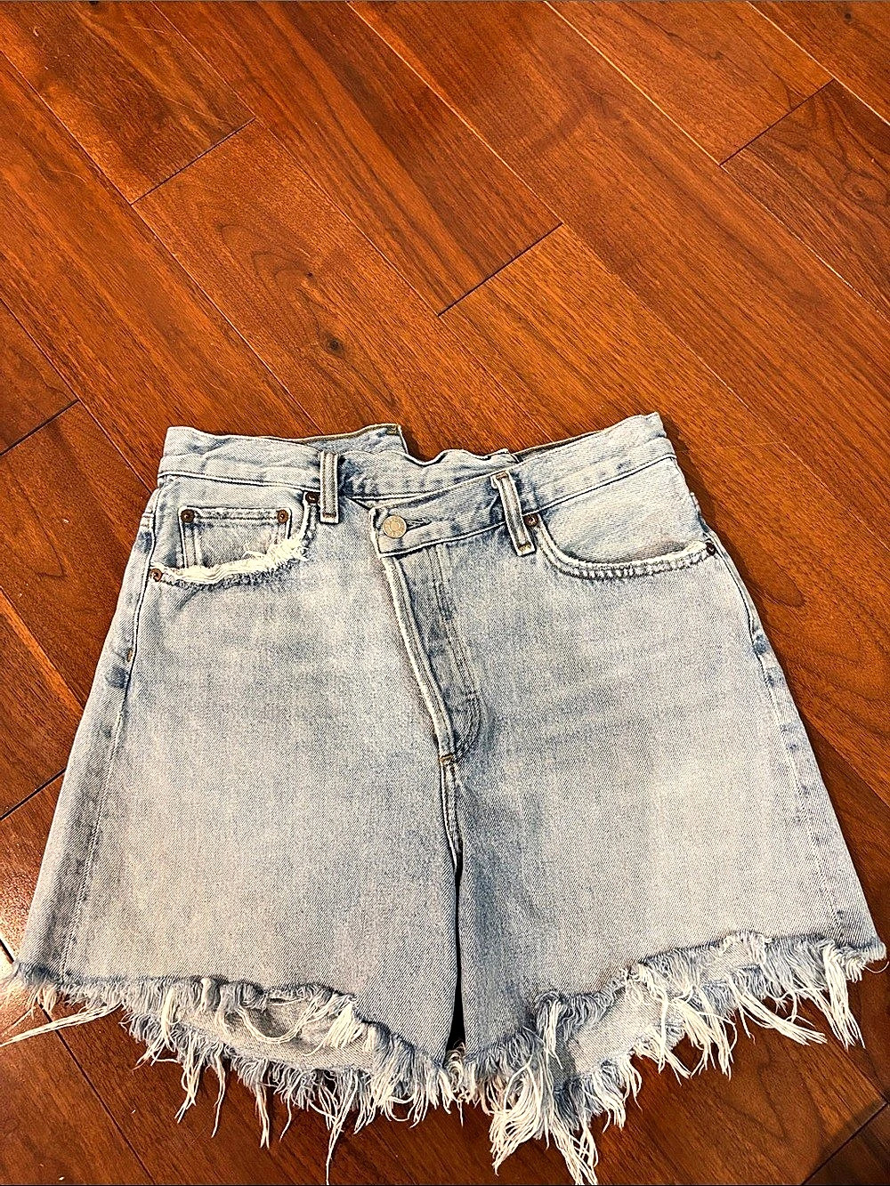 AGOLDE Criss Cross Short Women's Denim Cutoff Jean Shorts Waist 27